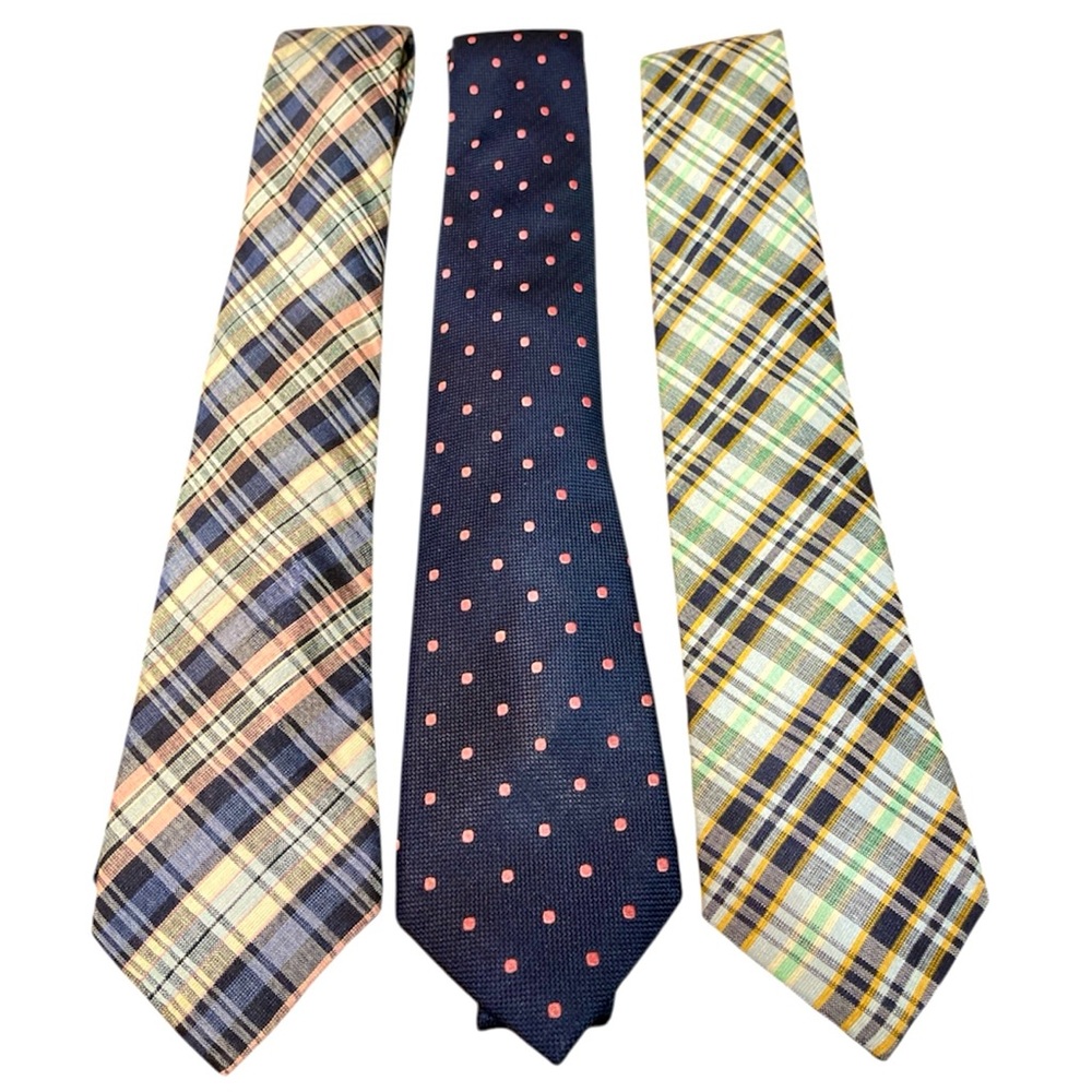 Three Beautiful New Charles Tyrwhitt Men's Silk and Silk and Linen Ties